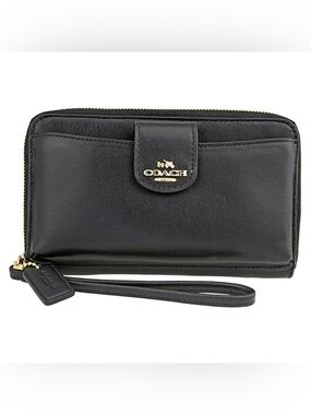 COACH CROSSGRAIN LEATHER PHONE WALLET